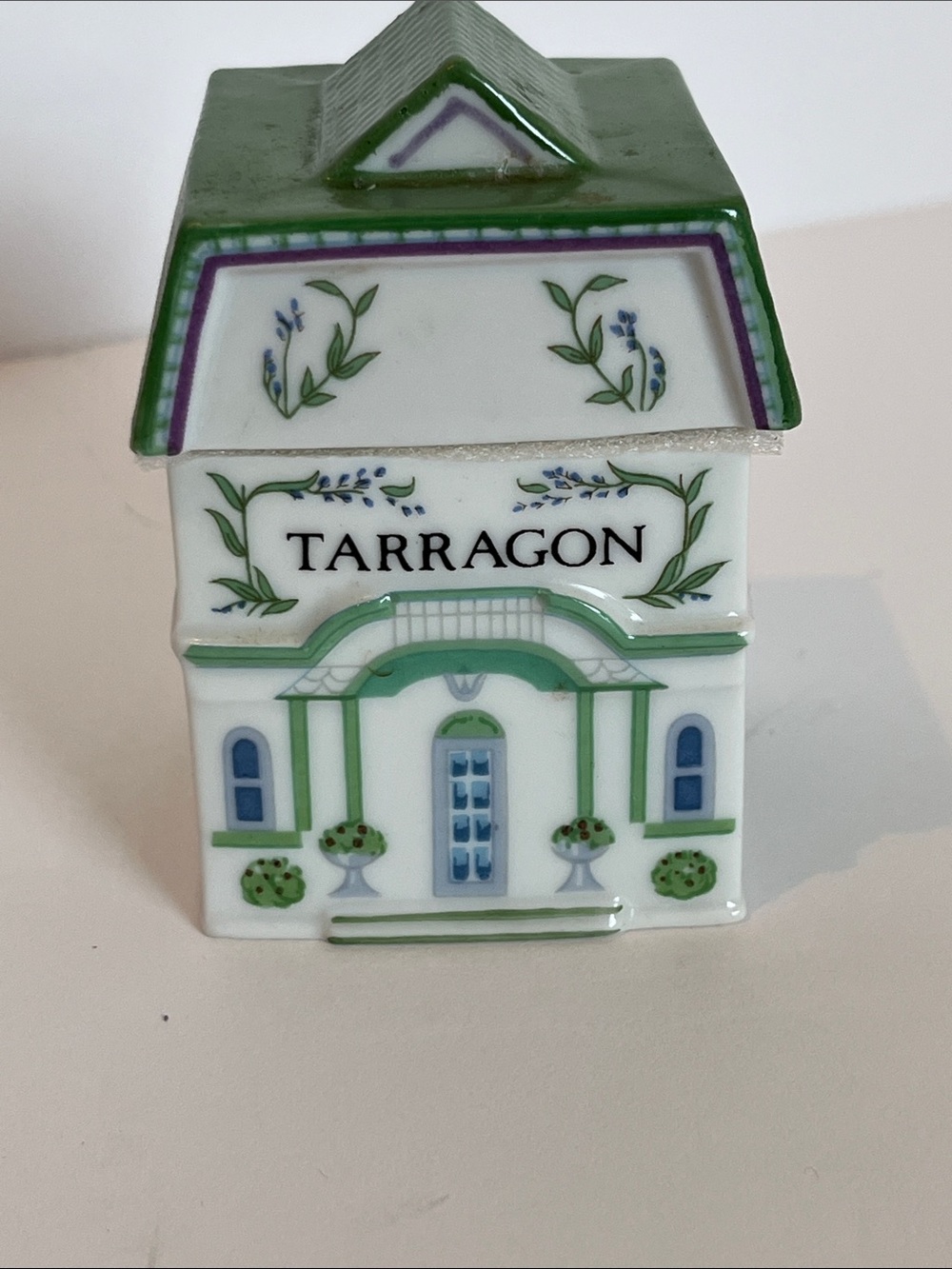 Lenox Tarragon Spice Jar House in Green, White, Purple, Blue - Picture 8 of 9